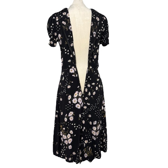 Madewell Puff-Sleeve Wrap-Front Midi Dress in Polka Daisies - Picture 6 of 8